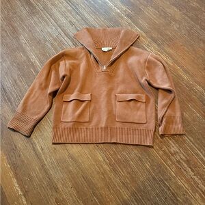 Anthropologie Rust Brown Funnel Neck Sweater